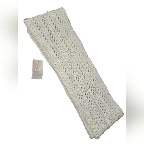J. Jill Accessories - NWT J.Jill Cable Knitted Light Grey Heather Alpaca Blend Scarf